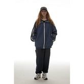 Unisex Jacket Vintage Loose Multicolor Exercise Hooded Coat Men's and Women's Stand Collar Jacket